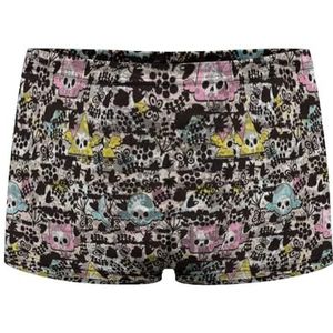 Crazy Birds with Skulls Boxershorts voor heren, sexy shorts, mesh boxers, ondergoed, ademende onderbroek, string