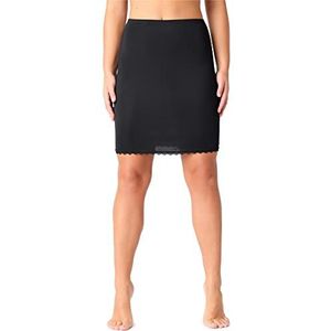 Bellivalini Dames Onderrok met Kant Petticoat Half-Slip Rok Underskirt BLV50-257 (Zwart, L)