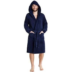 CityComfort - Badjas - Navy - Heren Fleece Kamerjas met Capuchon