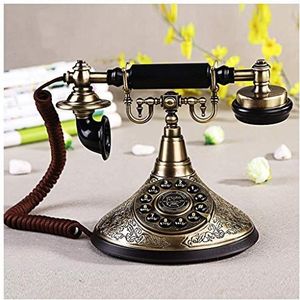 Telefoon Europese Antieke Doek Touw Telefoon Retro Thuiskantoor Klassieke Knop Vaste Hars Embossing