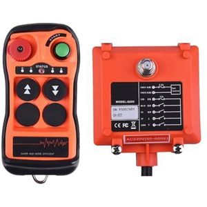 Rfeeuubft Q200 Industriële Afstandsbediening 2-Knops Waterdicht IP65, Draadloze Controller voor Bovenloopkraan Industrieel AC220V