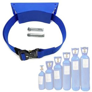 VAYEODEYU Zuurstofcilinderrek, zuurstofcilinderrek, ABS zuurstoftankhouder, draagstandaard, gasfles wandmontagebeugel, propaantank opbergrek met 39 inch lange veiligheidsriem (blauw)