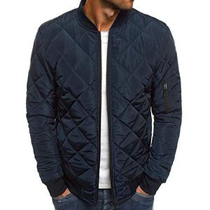 PRJN Heren Jassen Lichtgewicht Casual Bomberjack Vintage Scooter Uitloper Jassen en Jassen Heren Bomberjack Modetrend Effen Kleur All-Match Jas Mannen Effen Kleur Casual Top, marineblauw, M