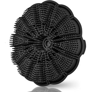 MTDLYICE Siliconen lichaamsscrubber, doucheborstel exfoliërende huid siliconen scrubber, schuimende diepe reiniging, duurzaam, geschikt voor alle huid (zwart)