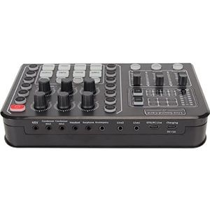Voice Changer Geluidskaart, Ondersteuning Kleine Live Geluidskaart Ruisonderdrukking Treble Mid Bass Aanpassing met 15 Geluidseffecten voor Podcast voor PC