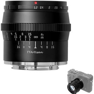 TTArtisan APS-C F/1.2 lens 50 mm handmatige scherpstelling compatibel met Sony E Fujifilm M4/3 Canon M M43 camera's (compatibel met Fuji X-bevestiging)