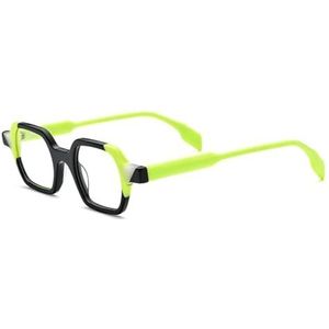 Halloween-cadeau Modieuze montuur, Brilmonturen Rechthoekig Acetaat Multicolor(Black-green)