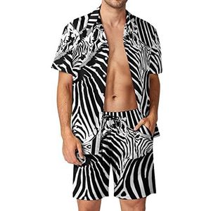 Stripes Zebra's Hawaiiaanse bijpassende set 2-delige outfits button down shirts en shorts voor strandvakantie