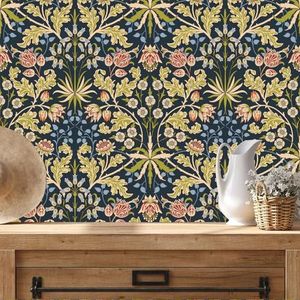 Behang Fruit Groen Blauw Schil en Stok Zelfklevend Behang voor Woonkamer Badkamer Slaapkamer Art Deco Muur Papier Keuken Wallpapers Verwijderbaar 40x120cm/4 rol