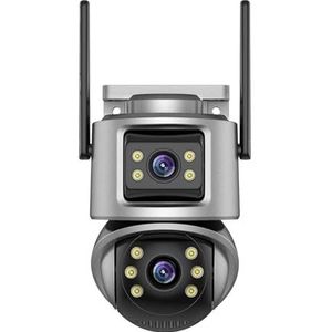 Bewakingscamera, 4K 8MP HD PTZ Camera Outdoor 6MP Dual Lens Dual Screen AI Auto Tracking IP Camera CCTV audio Video Surveillance(3K 6MP add 64G)