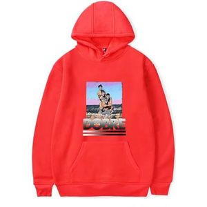 IZGVLELIHN Dobre Brothers Hooded Trainingspakken Jongens Meisjes Mode Hoodies Mannen Dames Cool Lange Mouwen Truien, Rood, 3XL