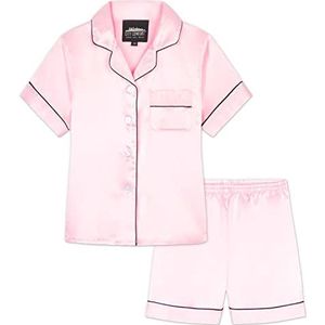 CityComfort Meisjes Pyjama Set, Satijnen Korte PJ's voor Zomer Meisjes Tieners Leeftijd 7-14 (Roze, 11-12 Jaar)