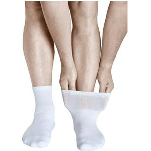 VITSOCKS Gewatteerde Zool Brede Enkel Comfort Sokken Heren (3 PAAR) Gevoelige Voeten, wit, 42-43