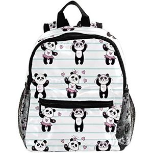 Panda streep schattige schattige mode mini rugzak tas, Meerkleurig, 25.4x10x30 CM/10x4x12 in, Rugzak Rugzakken