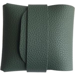 Lederen condoomhoes - Compacte elegante PU-lederen condoom kleine portemonnee - discrete zak/portemonnee/reisetui voor veilige opslag 3-4 condooms, Groen, Refer to description, Unisex