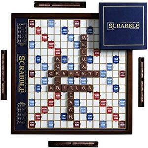 Winning Solutions Scrabble Deluxe Wooden Edition met Rotating Game Board