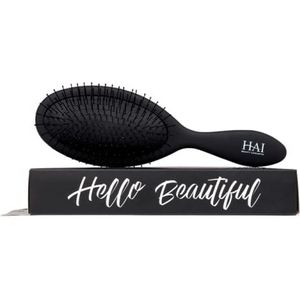 HAI Beauty Concepts Haai-striegel, gladmakende paddle-borstel voor nat of droog haar, middernacht zwart