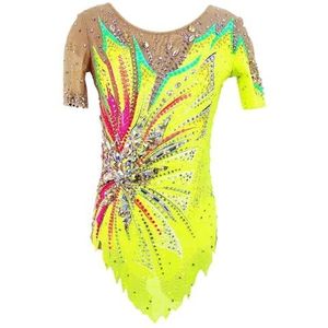 Ritmische Gymnastiekpakje For Wedstrijden, Glinsterende Artistieke Gymnastiekkleding For Meisjes, Circusdanskostuum(4XL)