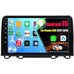 Android 15 Autoradio Voor Honda CRV 2017-2019 met Draadloze Carplay Android Auto, 9 Inch Autoscherm Soporta Bluetooth WIFI GPS FM/RDS(8Core(8+128GB))