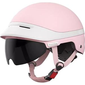 3/4 Motorfiets Halve Helm Retro Open-Face Elektrische Helm DOT/ECE Goedgekeurde Straatfietshelm voor Mannen Vrouwen Volwassenen Skateboard Scooter Bromfiets Jet ATV B
