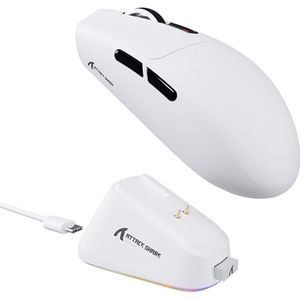 ATTACK SHARK G3PRO Gaming Mouse with Magnetic Charging Dock, PixArt PAW3311 Gaming Sensor, BT/2.4G Wireless/Wired, 25000 DPI, Gamer Mice for Win11/Xbox/PS/Mac (White)