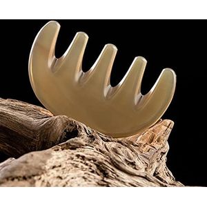 Natuurlijke Yak Hoorn Brede Tand Kam Hoofd Meridiaan Hoofdhuid Massage Kam Ooghuidverzorging Acupunctuur Gua Sha Spa Schoonheid Tool 1Pcs