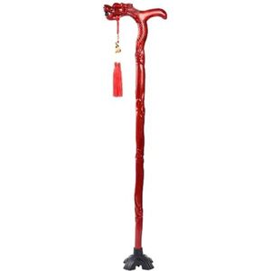 Wandelstokken, De Wandelstok met parel, spelende draak for ouderen, handgesneden houten wandelstok, antislip voetkussen(B,77Cm(Use Height 145 150Cm))