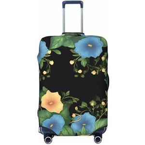GFLFMXZW Reizen Bagage Cover Morning Glory Koffer Covers voor Bagage Mode Koffer Protector Past 18-32 inch Bagage, Zwart, Small