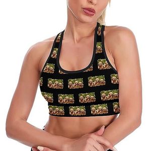 Golden Retriever Ademend Sport BH's voor Vrouwen Draadloze Workout Yoga Vest Ondergoed Racerback Crop Tank Top L