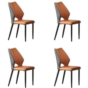 Eetkamerstoelen Leren eetkamerstoel Comfortabele rugleuningstoel Moderne keukenstoel Koffiestoel Kleedstoel Vrije tijdsstoel voor Thuiskeuken en Café-bar (Color : A, Size : 4pcs)