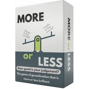 More or Less Original Edition Kaartspel - Hoe goed is je oordeel? 2 spelers + | Leuke familiefeestspellen voor volwassenen en kinderen, verjaardag, reizen, cadeau voor jongens en meisjes