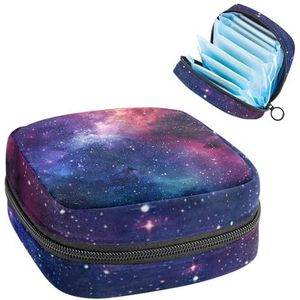 Opbergtas voor maandverband, Art Space Galaxy Nebula Starry draagbare menstruatiematas, inlegkruisjes, tampons, maandverband, opberghouder voor vrouwen, school, kantoor