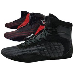 FOX-FIGHT Vechtsport schoenen ringende schoenen atletiek fitnesschoenen bodybuilding, Full Black B7, 45 EU