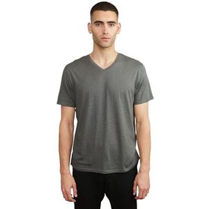 DANISH ENDURANCE Heren T-shirts, Biologisch Katoen Voor Mannen, V-Hals, 1, 2 & 4-Pack, Grijs, XL