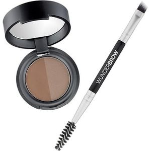 WUNDERBROW Soft Brow Define & Fill Wenkbrauwpoeder Duo – Natuurlijke Wenkbrauw Make-up met Dubbelzijdige Borstel, Veganistisch & Dierproefvrij (Black/Brown)