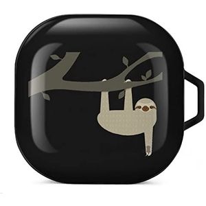 Luiaard Klim Boom Oordopjes Hoesje Compatibel met Samsung Hard Shell Beschermhoes Zwart-Stijl