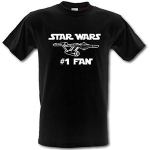 Star Wars nummer één fan Star Trek Enterprise zware katoenen T-shirt - zwart - L