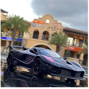 Diecast Model Auto's Speelgoed Auto's Voor Laferraris voor FXXK voor EVO 1:24 Legering Sportwagen Model Diecast Speelgoed Raceauto Model Simulatie Geluid en licht Collectie Gift (Color : Black)