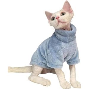 MdybF Hondenkleding Winter Kat Kleding Voor Sfinx Warme Hoodies Huisdieren Dikker Jas Kittens Kostuums Jas Chihuahua Herfst Dubbelzijdig Plus Velvet-Blauw-Xxl