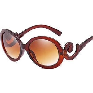 2020 Ovale Zonnebril Vrouwen Schaduw Nieuwe Vintage Retro Zonnebril Vrouwelijke Merk Designer-Bruin