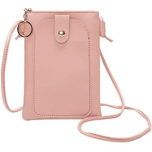 DieffematicDJB draagtas Women Mini Bag Small Coin Keychain Purses Mini Purse Zipper Thin Handbag (Color : Pink)