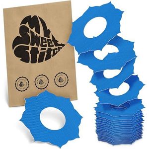 MySweetStitch | Pleister voor de Freestyle Libre 1 & 2 Sensor | waterdicht, ademend en huidvriendelijk - Mandala (25 stuk) | Made in Germany | Buiten Ø 70mm, binnen Ø 28mm | Blauw