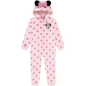 Disney Onesie Minnie Mouse Pyjama, Meisjes Onesie Met 3D Oren En Strik, Zachte Fleece Pyjama Voor Kinderen, Roze 98