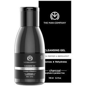 The Man Company Deep Cleansing Activated Charcoal Cleansing Gel (Black Pepper & Bergamot), 100ml