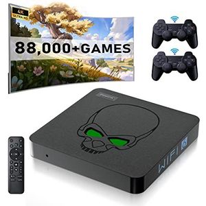 MOLVUS Super Console x King Retro Game Console Ingebouwde 88000+ Games, Plug-Play Video Game Console voor TV, S922X Chip, 2 Draadloze Controllers, Cadeau voor Vriend/Familie (64 GB)