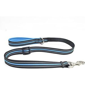 Hondentuig Ademend Nylon Mesh Hondentuig Reflecterende Verstelbare Hond Harnas en Lijn Set Hond Accessoires Pet Collar Lijn voor Honden (Kleur: Blauwe riem, Maat: S)