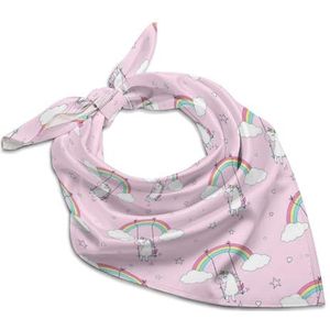 Eenhoorn met schommel vrouwen vierkante zijden gevoel sjaal halsdoek bandana's hoofdsjaals zonnebrandcrème sjaal wrap 45,7 cm x 45,7 cm