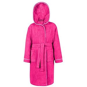 LAYNENBURG Premium Badjas kinderen & tieners met capuchon - 100% katoen - OEKO TEX Standard 100 - donzige badstof - Maat (122-128, Fuchsia)