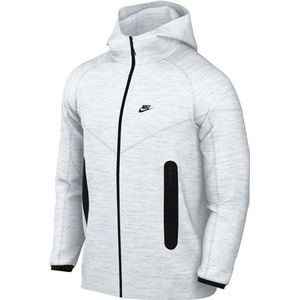 Nike Heren Sweatshirt Heren Tch FLC Fz Wr Hoodie, Birch Heather/Black, FB7921-051, S