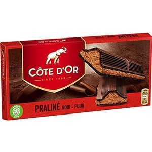 Côte d'Or - Praline Puur - 200 g - Belgische Chocolade - Klassieke Tabletten - Perfect Tussendoortje - Individueel Verpakte Reep Chocolade - Geïmporteerd uit België